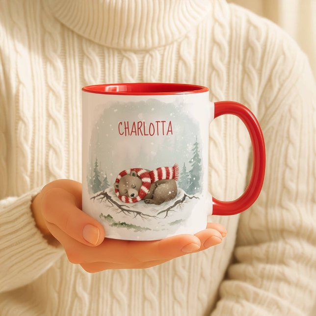 Custom Winter Bear Mug – Sleeping Animal Design (Creator Uploaded)