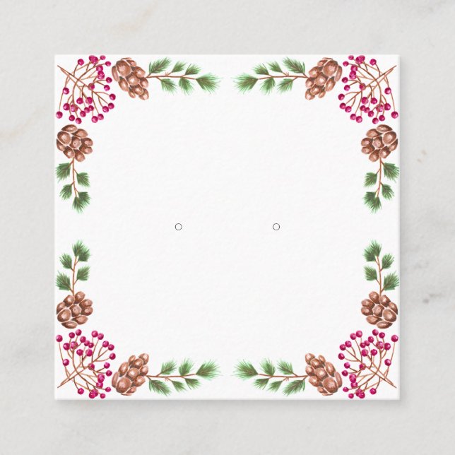 Custom Winter Holiday Gift Earring Display Card (Front)