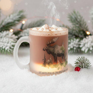 Custom Winter Lodge Frosted Family Glass Coffee Mug