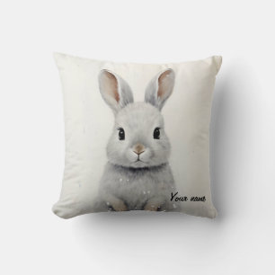Custom Winter Rabbit Pet Love Cute Aesthetic Cushion