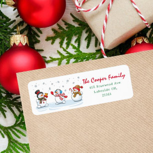 Custom Winter Santa Claus Snowmen Address Label
