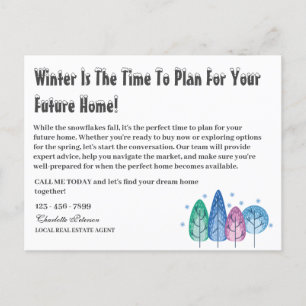 Custom Winter Seasonal Real Estate Marketing Postcard