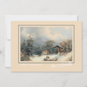 Custom Winter Wonderland Landscape Art Painting Holiday Card