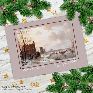 Custom Winter Wonderland Landscape Art Painting Holiday Card