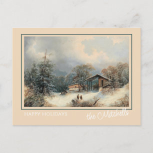 Custom Winter Wonderland Landscape Art Painting Postcard