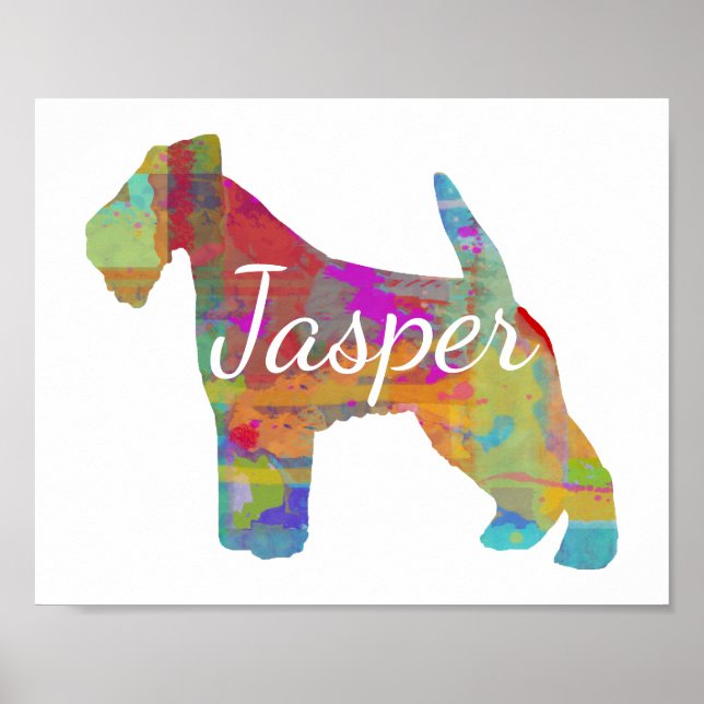 Custom Wire Fox Terrier Wall Art Print (Front)