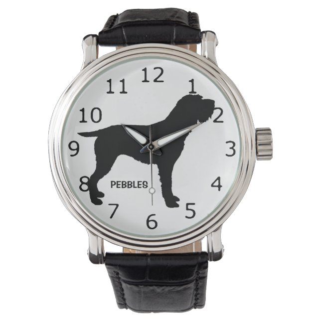 CUSTOM Wirehaired Pointing Griffon Dog Silhouette Watch (Front)