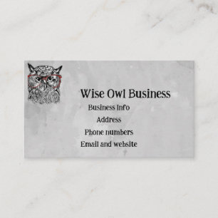 Custom Wise Owl Bird Graphic Art Business Card