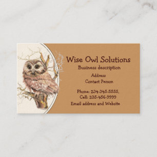 Custom Wise Owl Solutions Business Card