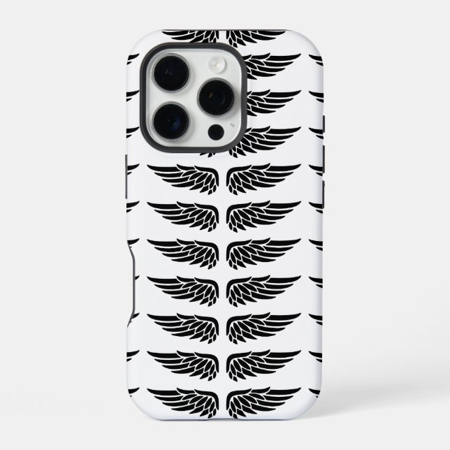 Custom with eagle wing black and white iPhone Case (Back)