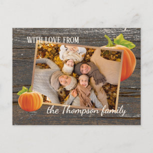 Custom With Love For Thanksgiving Holiday Card