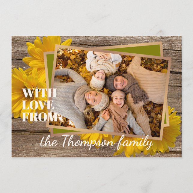 Custom With Love For Thanksgiving Holiday Card (Front)