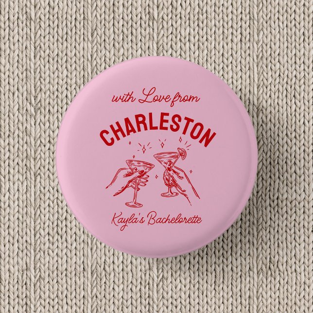 Custom With Love from Destination Bachelorette 3 Cm Round Badge (Creator Uploaded)