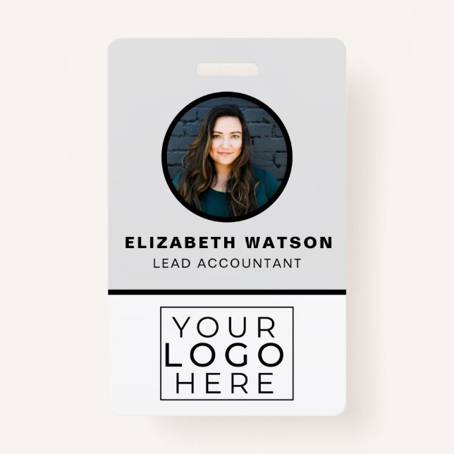 Custom With QR Code Your Logo Company Employee ID ID Badge (Front)