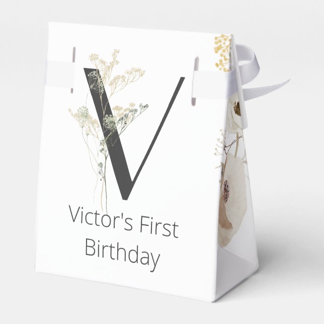 Custom With Soft color Wild Flower Favour Box (Back Side)