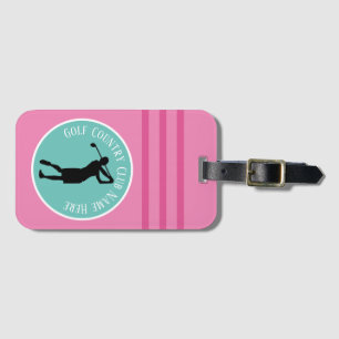 Custom Woman Golfer Luggage Tag