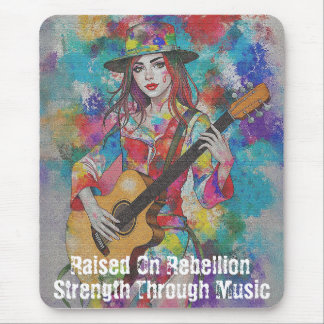 Custom Woman Guitarist Abstract Art Inspirational Mouse Mat