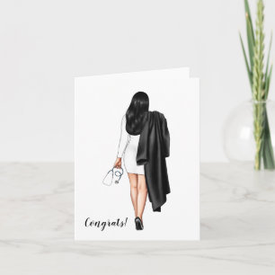 Custom Woman Medcial School Graduation Card
