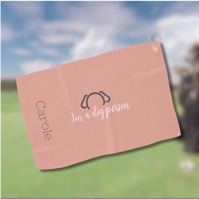 Custom Women Dog Mum Golf Towel (Customize this trendy golf towel from the "I'm a dog person"collection. Perfect for next round of 18)