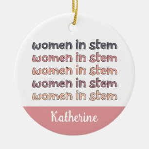 Custom Women in Stem Steminist Gifts Ceramic Tree Decoration