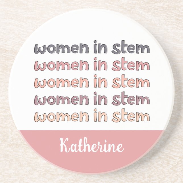 Custom Women in Stem Steminist Gifts Coaster (Front)