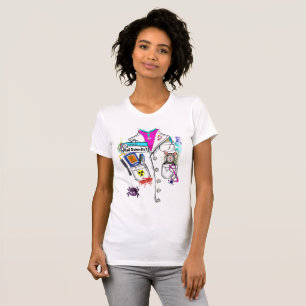 Custom Women Mad Scientist Halloween Lab Coat T-Shirt