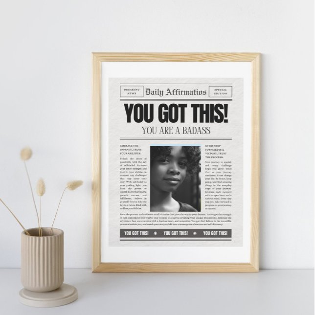 Custom Women's Affirmations Newspaper Cover Page  Canvas Print (Creator Uploaded)