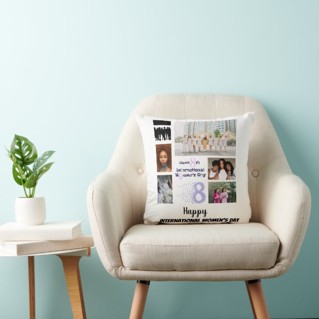Custom Women's Day 8 Photo Collage   Cushion (Chair)