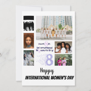 Custom Women's Day 8 Photo Collage   Invitation