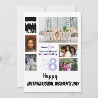 Custom Women's Day 8 Photo Collage Invitation