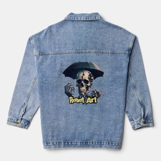 Custom Women's Denim Jacket (Jean Jacket), Denim (Back)