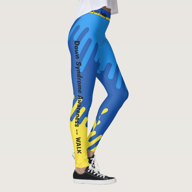 Custom Women's Walking Down Syndrome Leggings (Right)