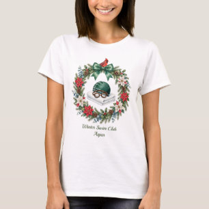 Custom Women's Winter Swim Club Aspen Watercolor T-Shirt