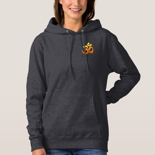 Custom Womens Yoga Om Mantra Symbol Template Hoodie (Front)