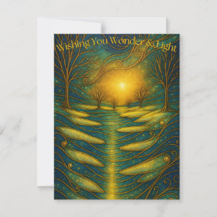 Custom Wonder & Light Secular Holiday Postcard