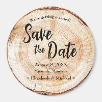 Custom Wood Bark Disc Rustic Wedding 