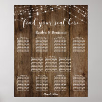 Custom & Wood Lights Reception Seating Chart