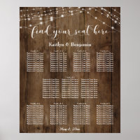 Custom & Wood Lights Reception Seating Chart