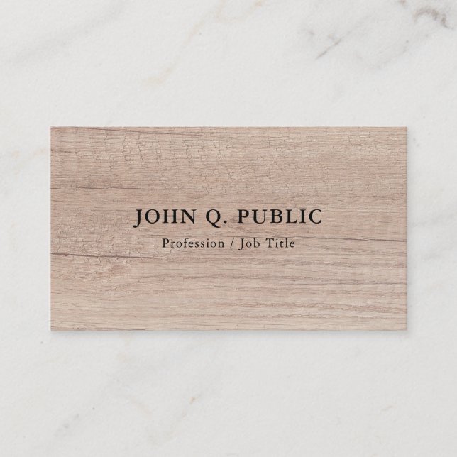 Custom Wood Look Elegant Professional Template Business Card (Front)