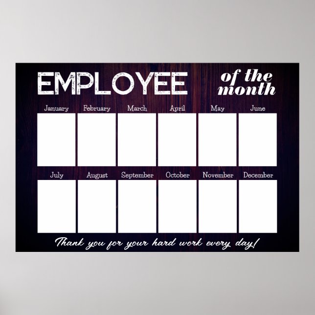 Custom wood photo employee of the month display poster (Front)