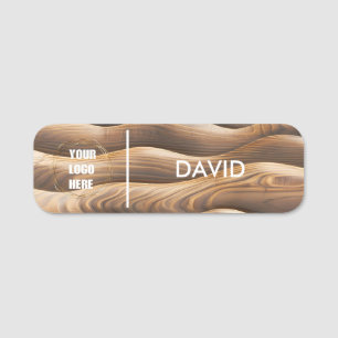 Custom Wooden Business Logo Basic Employee Staff Name Tag