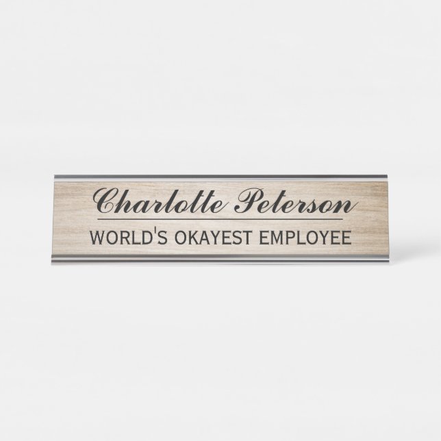Custom Wooden Funny  Desk Name Plate (Front)