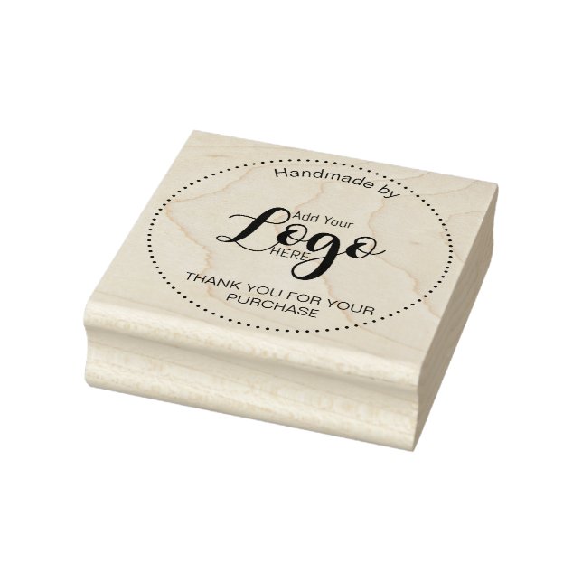 Custom Wooden Rubber Stamp – Handmade By Logo  (Stamp)