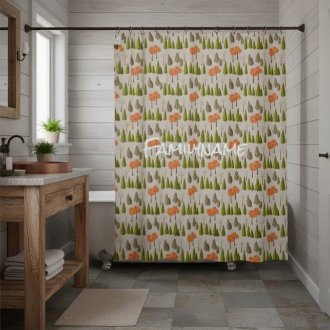 Custom Woodland Forest Pattern Shower Curtain (Creator Uploaded)