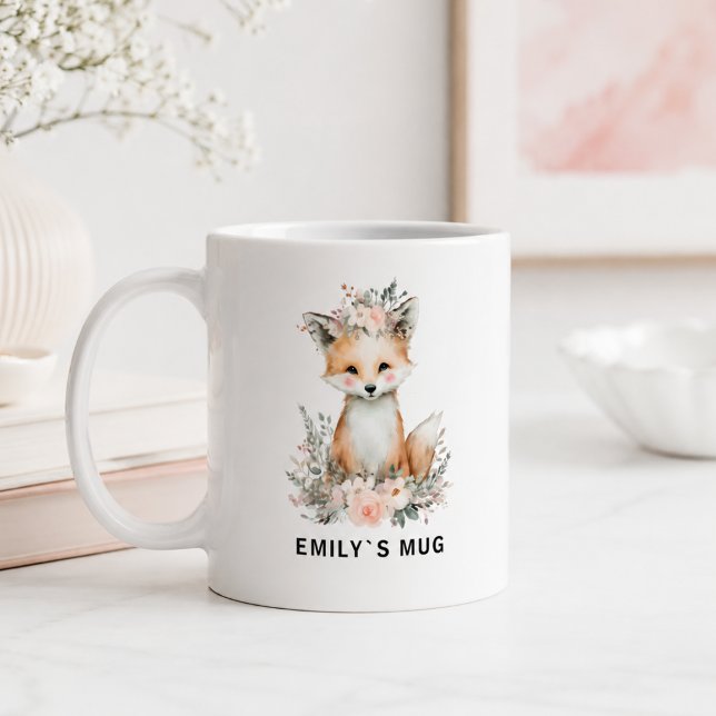 Custom Woodland Fox Mug with Name (Custom Woodland Fox Mug with Name)