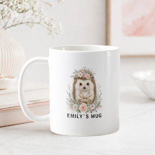 Custom Woodland Hedgehog Mug with Name