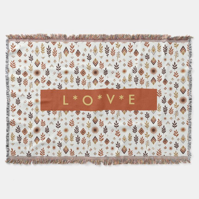 Custom Word Afrohemian Earth & Sun Throw Blanket (Front)