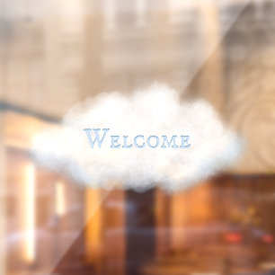 Custom Word on Fluffy White Cloud No. 2 Fairytale Window Cling