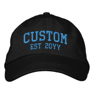 Custom Word Text Established Est Year Gift for him Embroidered Hat