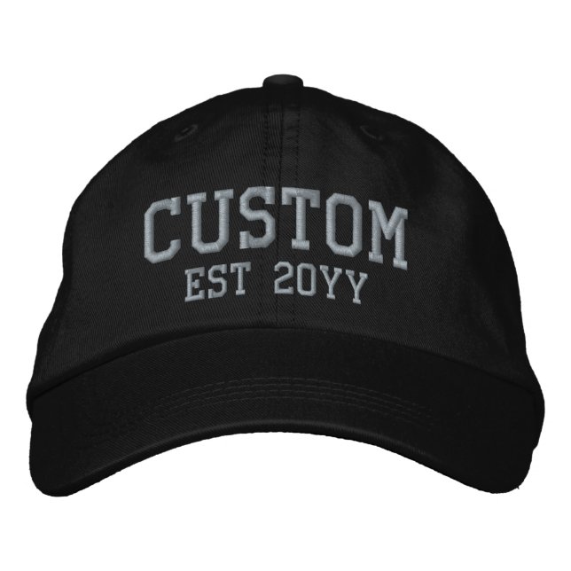 Custom Word Text Established Est Year Gift for him Embroidered Hat (Front)